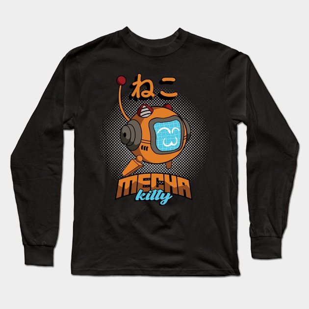 Mecha Kitty Long Sleeve T-Shirt by Pixeldsigns